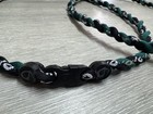  lot Of 2  Phiten Twisted Rope Titanium Necklace Green   Black 20 -21  - New