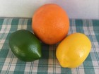 Set Of 3 Artificial Realistic Fake Citrus Fruits Staging   Home   Kitchen Decor