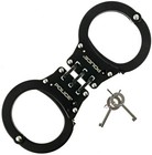 Police Professional Handcuffs Double Lock Heavy Duty Steel Black