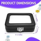 Novel Box Black Leatherette Glass Top Gem Box Loose Stone Jewelry Case Display