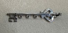 Sterling Silver Victorian Key Charm Pin Brooch Bar Pin Charm Holder Vintage New