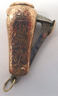 Antique Victorian 10k Yellow Gold Hand Engraved Cigar Cutter Watch Fob Works