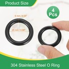 1  Metal O Ring  4pcs Seamless 304 Stainless Steel Rings Black 6mm X 25mm