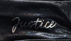 Justice Girls All Over Foil Dance   Gymnastics Black Cinch Shorts Size Xs  5 6 
