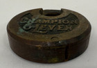 Vintage Champion 6 Lever Padlock Old Antique Brass High-shackle Lock     no Key 