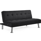 66  Modern Fabric Convertible Futon Sofa Bed With Usb Charger Sleeper Guest Bed