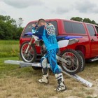 Motorcycle Carrier Hitch Mount 500 Lbs  Steel Trailer With Loading Ramp   Straps