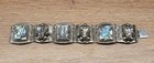 Vtg Mid-century Taxco Mexico 925 Sterling Silver Abalone Aztec Mask 7  Bracelet