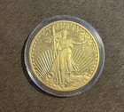 24k Gld Plated U  S   Liberty 1933 Eagle Twenty Dollars Copy Coin In Capsule