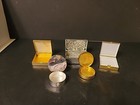 Vtg Lot Of Pill Boxes Cases Brass  Stamped Tin  Silverplate  Enamel Top  Abalone