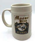 Ceramic Beer Stein Mug Moose Brew Pint Mtn Stream Brewed In Alaska