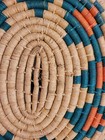 Vtg Primitive Coil Basket Color   Natural Grass Hand Woven Baskets Bowl Wall Art
