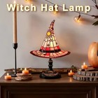 Stained 3d Witch Hat Lamp Resin Creative Retro Led Night Light Desk Lamp