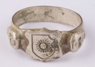 Skull Ring War Period Ww2 Bright Sun Shines With Rays Wwii Pendant Battlefield