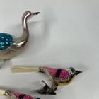 Vtg Mercury Glass Birds With Tails Lot Of 3 Mcm