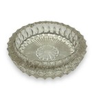 Vintage Crystal Art Glass Ashtray Cut Clear Glass Cigar Cigarette Heavy Mcm
