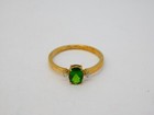 9ct Yellow Gold  Green Topaz   White Sapphire Dress Ring Vintage 2010 Birmingham