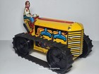 Vintage 1950s Marx Tin Litho Toy Climbing Tractor With Driver