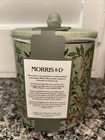 Morris   Co  Green Floral Fruit Burlap-look Ceramic Cotton Jar W  Lid New Htf