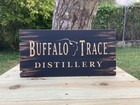 Buffalo Trace Bourbon Sign Carved Wood Whiskey Bar Cigar Lounge Antique Look