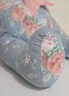 Vintage Teddy Bear Floral Print Hand Made 1980s Country Blue Pink Nursery Decor