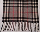 Vintage Zoeppbitz Plaid   Check Gray Red 100  Lambswool Long Mens Fringe Scarf