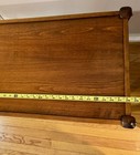Vintage Solid Wood Rolling Tea Cart   Bar Cart On Brass Casters  24  High 