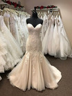 Mermaid Wedding Dresses Sweetheart Lace Appliques Tulle Sweep Train Bridal Gown