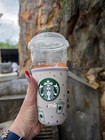 New Disney Parks 2026 Starbucks Summertime Castle Mickey Fabric Cup Sleeve 24 Oz