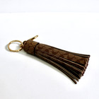 Coach Signature Canvas Tassel Key Ring Key Chain Bag Charm New No Tags