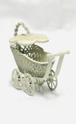 Vintage Baby Metal Wicker Miniature Carriage Buggy