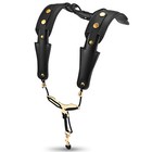 Adjustable Padded Double Shoulder Leather Strap For Sax Alto Tenor Baritone