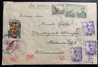 1941 Madrid Spain Censored Cover To Stuttgart Germany Tuberculosis Label