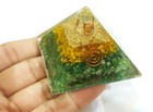 50mm Healing Citrine Green Aventurine Crystals Copper Reiki Orgone Pyramid 
