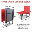 8ft Red Table Tennis Table Foldable ping Pong Table Set W  Net 2 Paddles 3 Balls