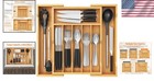 Elegant Expandable Bamboo Silverware Organizer With 8 Compartments - Large Size