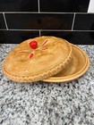 Vintage Ceramic Cherry Pie Lidded Pan Covered Dish Kitchenware 11 Inch