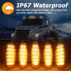 For Freightliner Cascadia 5x White Lens Amber Led Roof Clearance Marker Lights