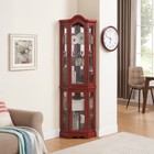 Lighted Glass Display Curio Cabinet Corner Cabinet W tempered Glass Door shelves