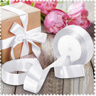 1 Inch White Satin Ribbon  25 Yards Solid Color Ribbon  Fabric Ribbon For Gift W