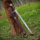 Handmade Templar Knight Sword   Holy Crusader Sword   Medieval Accolade Replica
