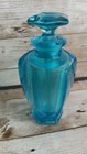Vintage Art Deco Blue Glass Perfume Bottle Collectible