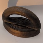 Antique Metal Cast Iron Flat sad Iron Wooden Handle Marked Potstown Rustic