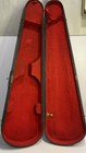 Antique Coffin Style Violin Case 4 4 Black Wood Red Interior Working Lock Key