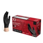 X3 Black Nitrile Light Industrial Disposable Gloves 3 Mil  Latex Free  Food-safe