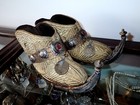Morocco Ceremonial Shoes Gold Thread Metal Embroidery Wedding Antique