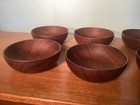 Stunning Lot Of 6 Danish Teak Bowls By Frantz V  Lyndby  Hand Turned - Very Thin