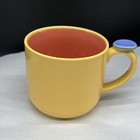 Vtg Lindt Stymeist Colorways Mug Blue Aqua Yellow Salmon Thumbprint Handle Japan