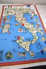 Vintage Map Of Italia Italy 100  Cotton Tea Towel New