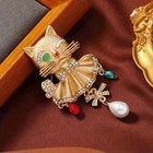 Rhinestone Cat Ladies Brooch Novelty Elegant Beautiful Charming Pins Jewelry